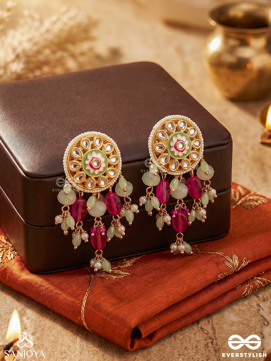 Neevika - Foundation Of Grace - Festive Earrings With Embellished Motifs And Dangling Accents
