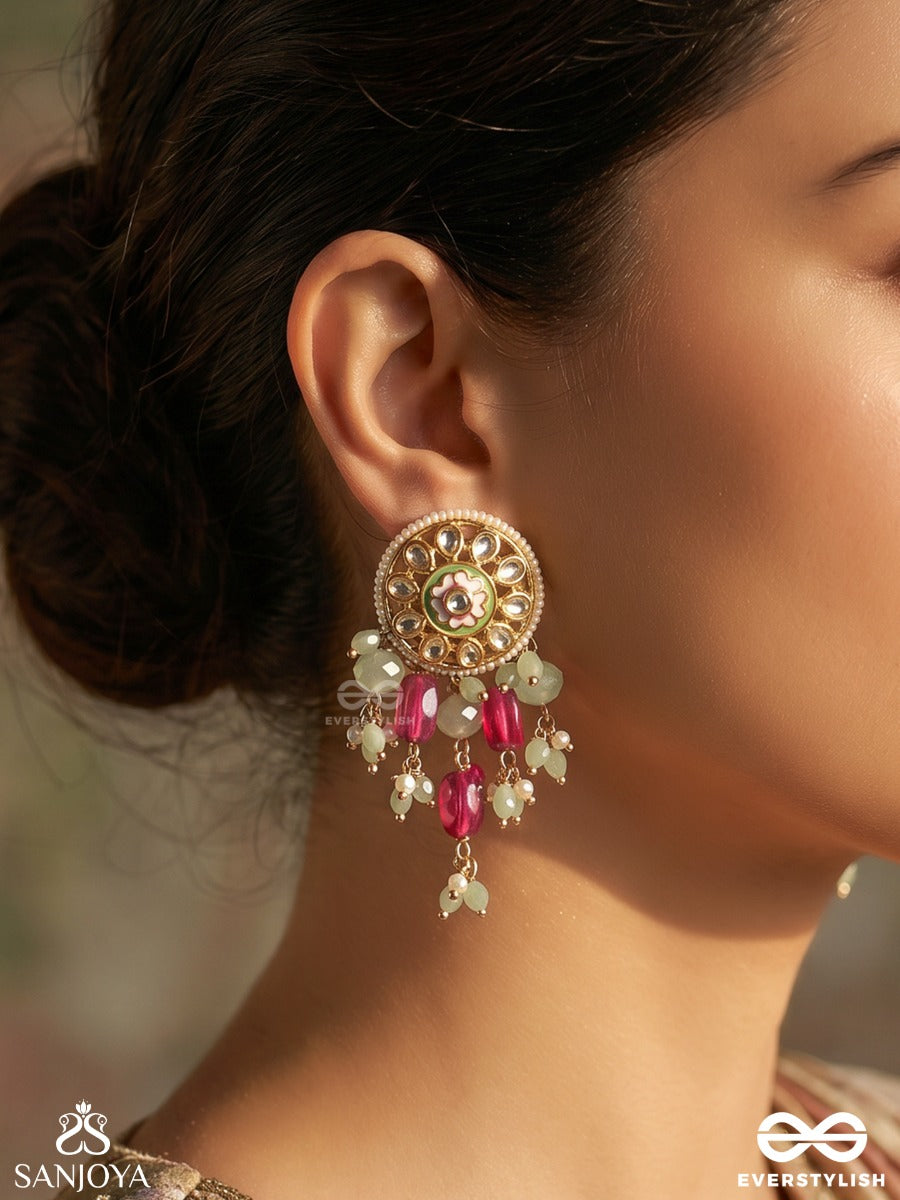 Neevika - Foundation Of Grace - Festive Earrings With Embellished Motifs And Dangling Accents
