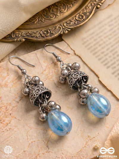 Chandra Raag - Oxidised Drop Earrings