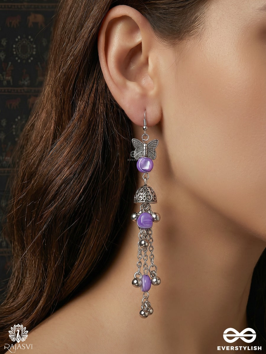 Lavender Jhankaar - Boho Dangle Earrings