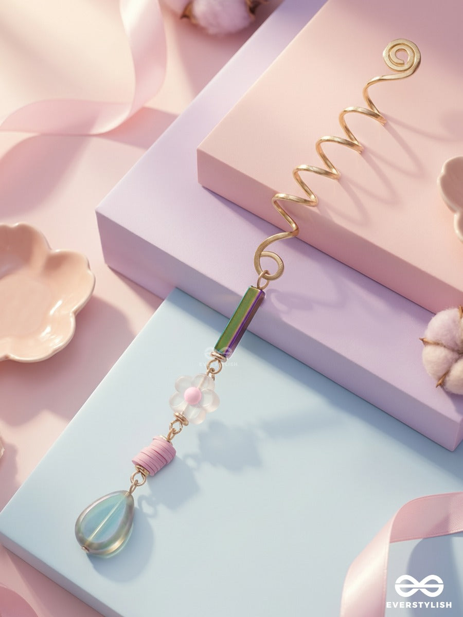 Meadow Loop - Trendy Braidlet With Green Gem Dangler