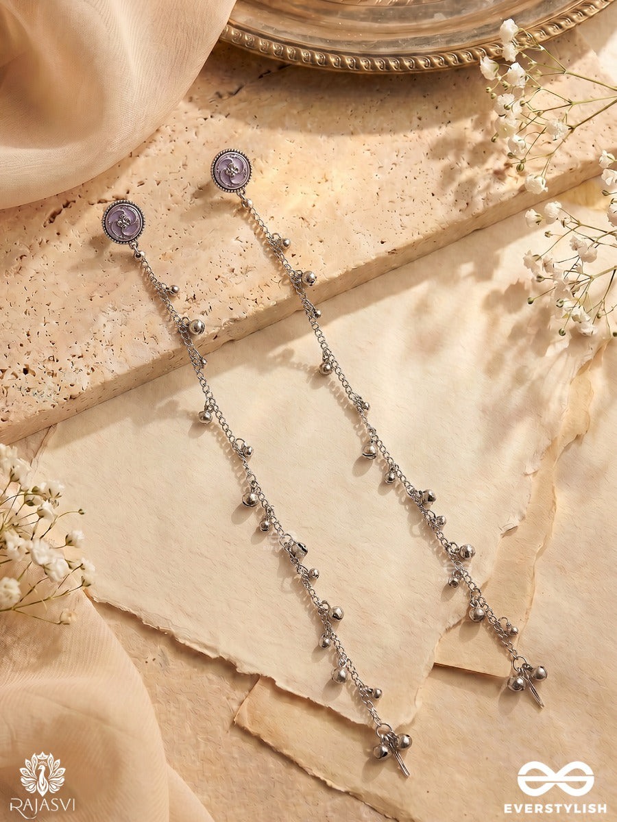 Noor Zanjira – Oxidised Stud Earchain Earrings