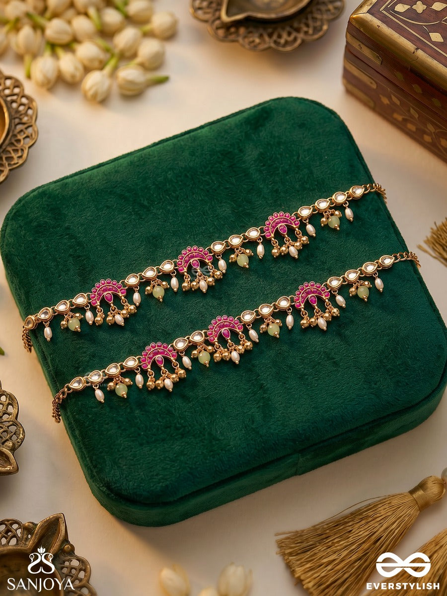 Dhruvisha – Constant Grace – Statement Anklet With Structured Design And Dangling Details