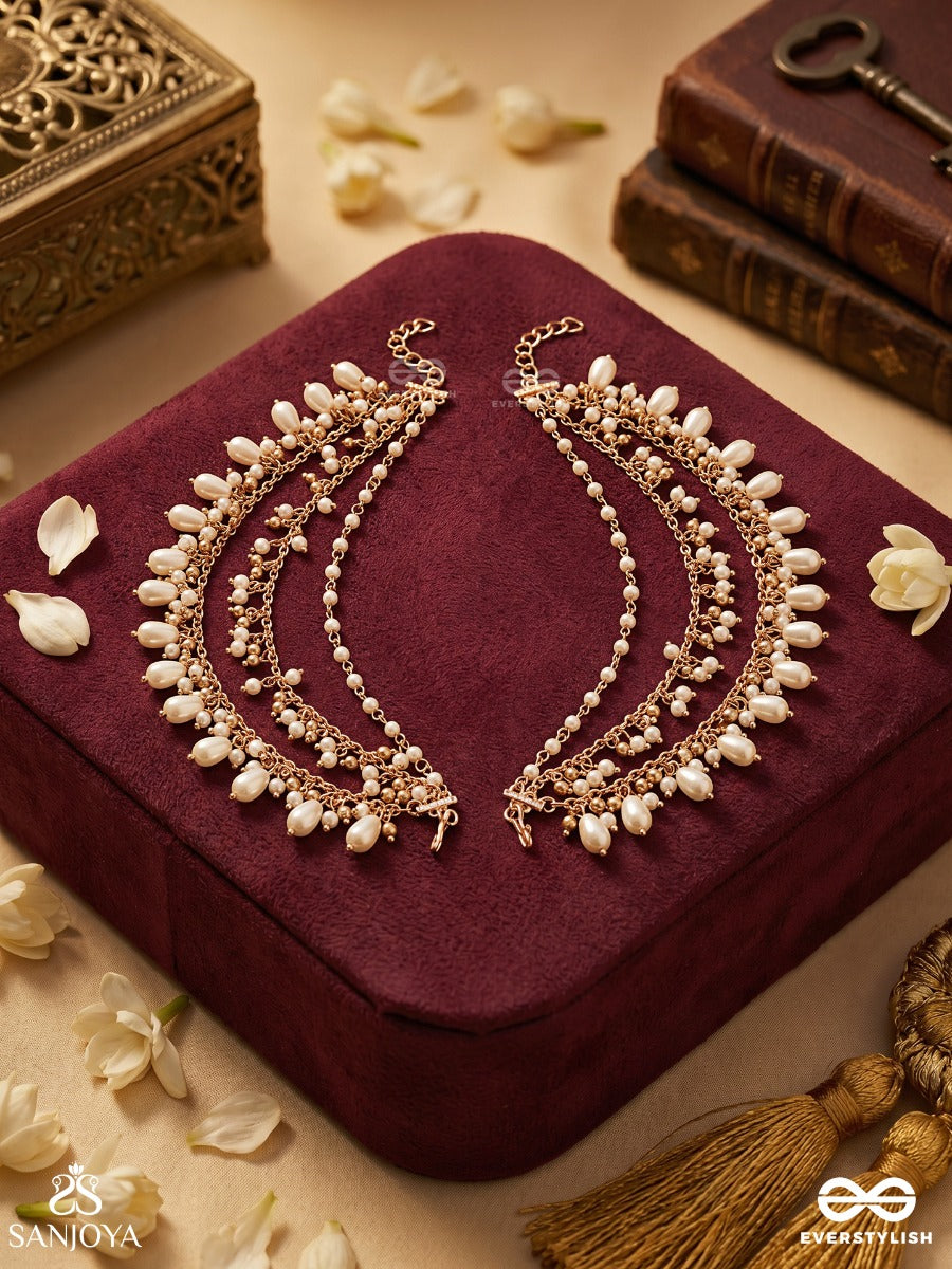 Gauranika – Pure Glow – Layered Earchain With Dangling Pearl Drops And Flowing Accents