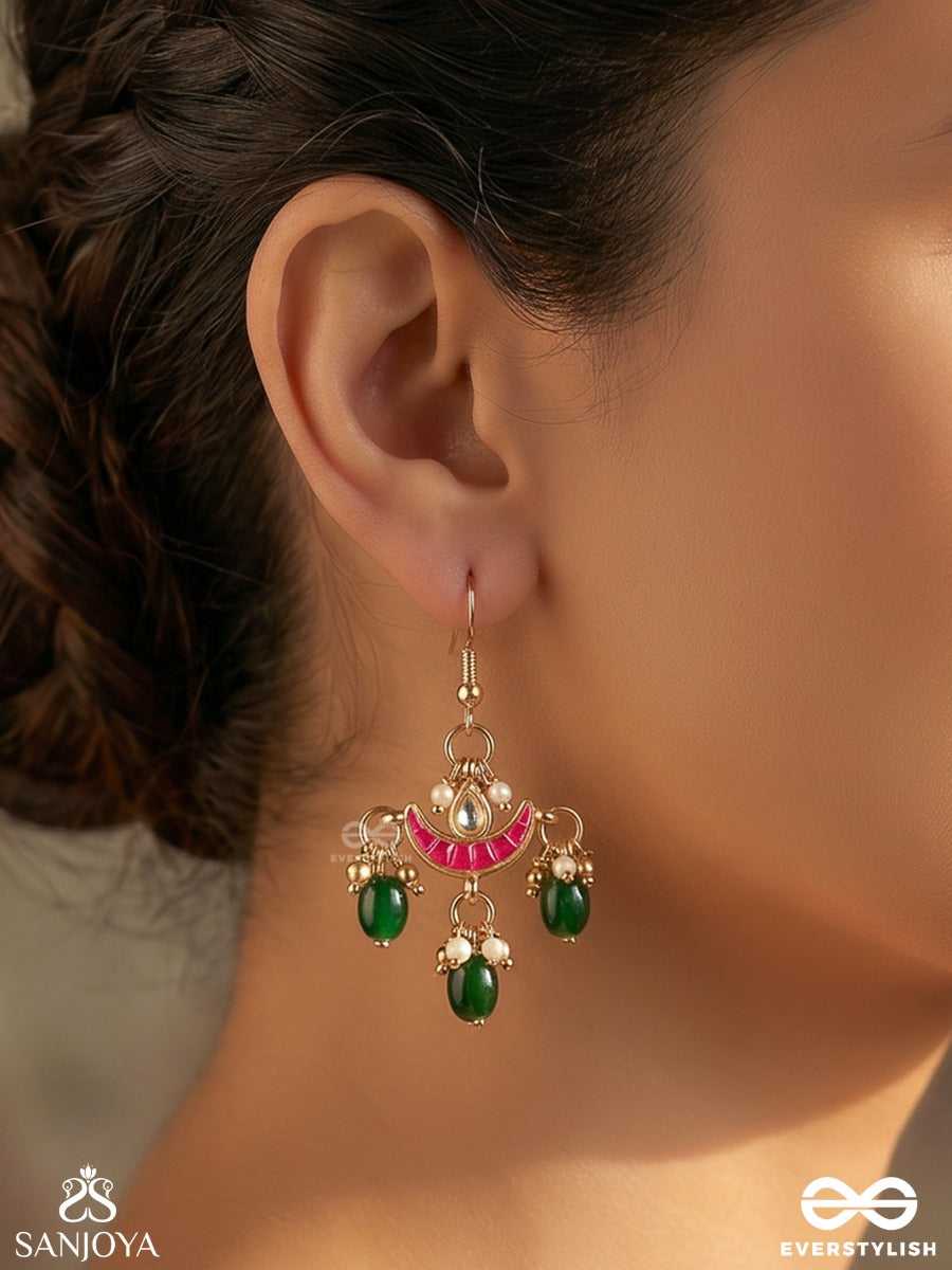 Nishigandha – Fragrance Of The Night – Elegant Earrings With Lunar Curves And Flowing Details