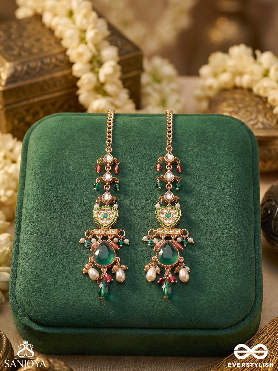 Quasira – Radiant Charm – Festive Earrings With Kaan Chain, Ornamental Links And Multi-Drop Elements