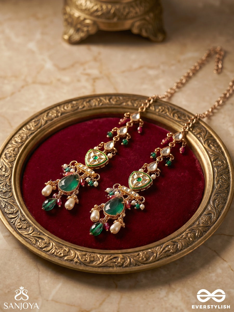 Quasira – Radiant Charm – Festive Earrings With Kaan Chain, Ornamental Links And Multi-Drop Elements