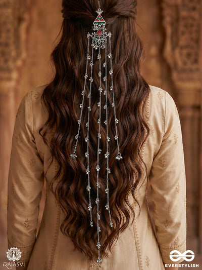 Shazrukh Kafvela – Oxidised Hair Ornament With Artisan Metalwork