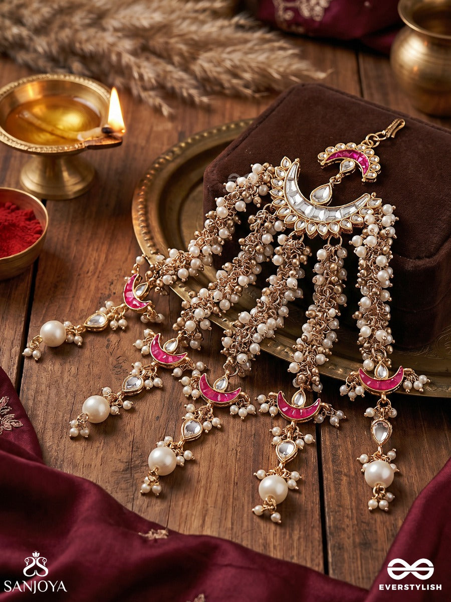 Noorzariya – Stream Of Light – Elegant Passa With Ornamental Chains And Dangling Pearl Drops