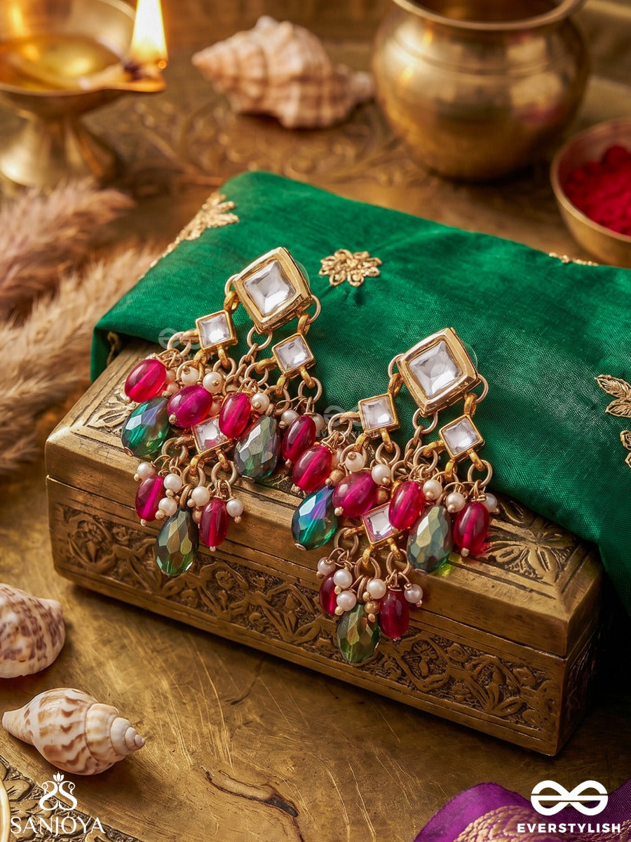 Mehrjhumki – Radiant Sway – Festive Earrings With Dangling Gem Elements And Flowing Details