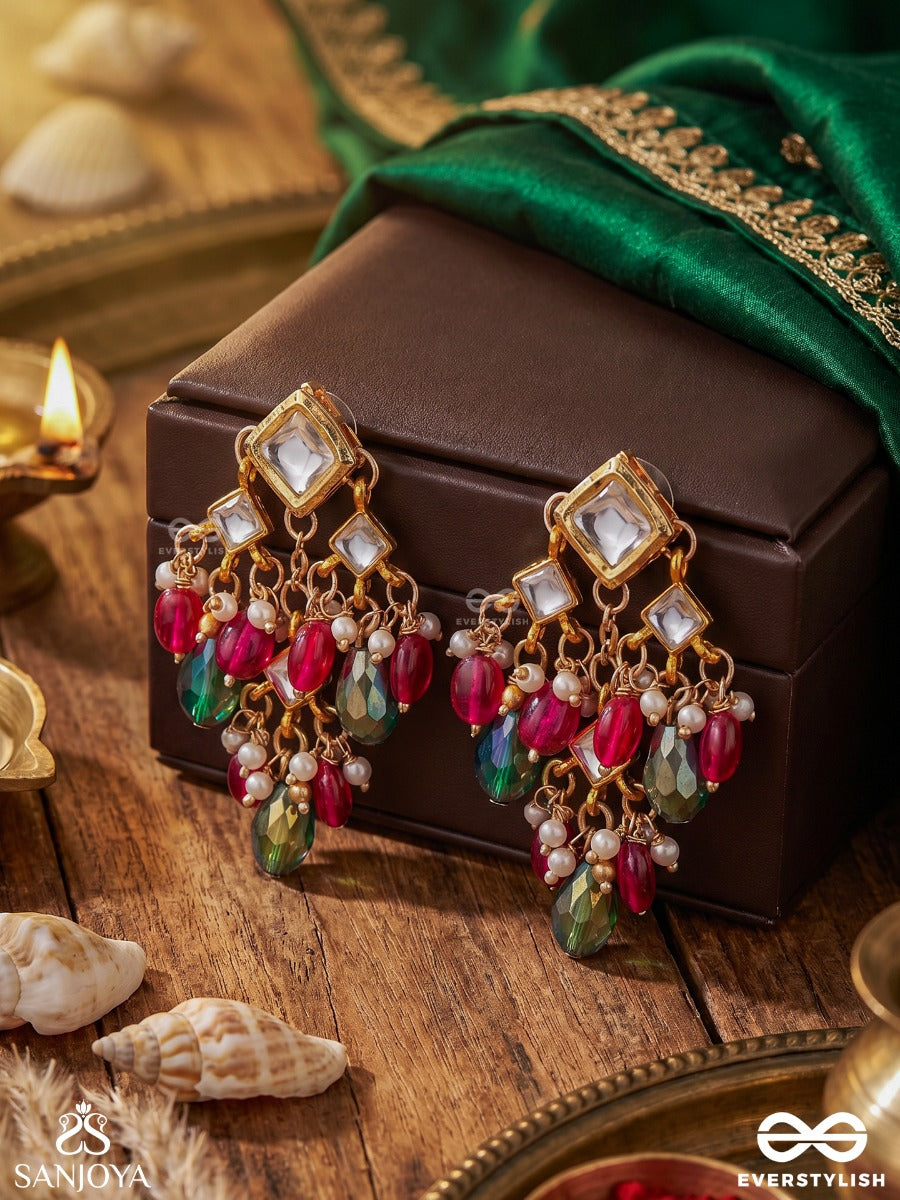 Mehrjhumki – Radiant Sway – Festive Earrings With Dangling Gem Elements And Flowing Details