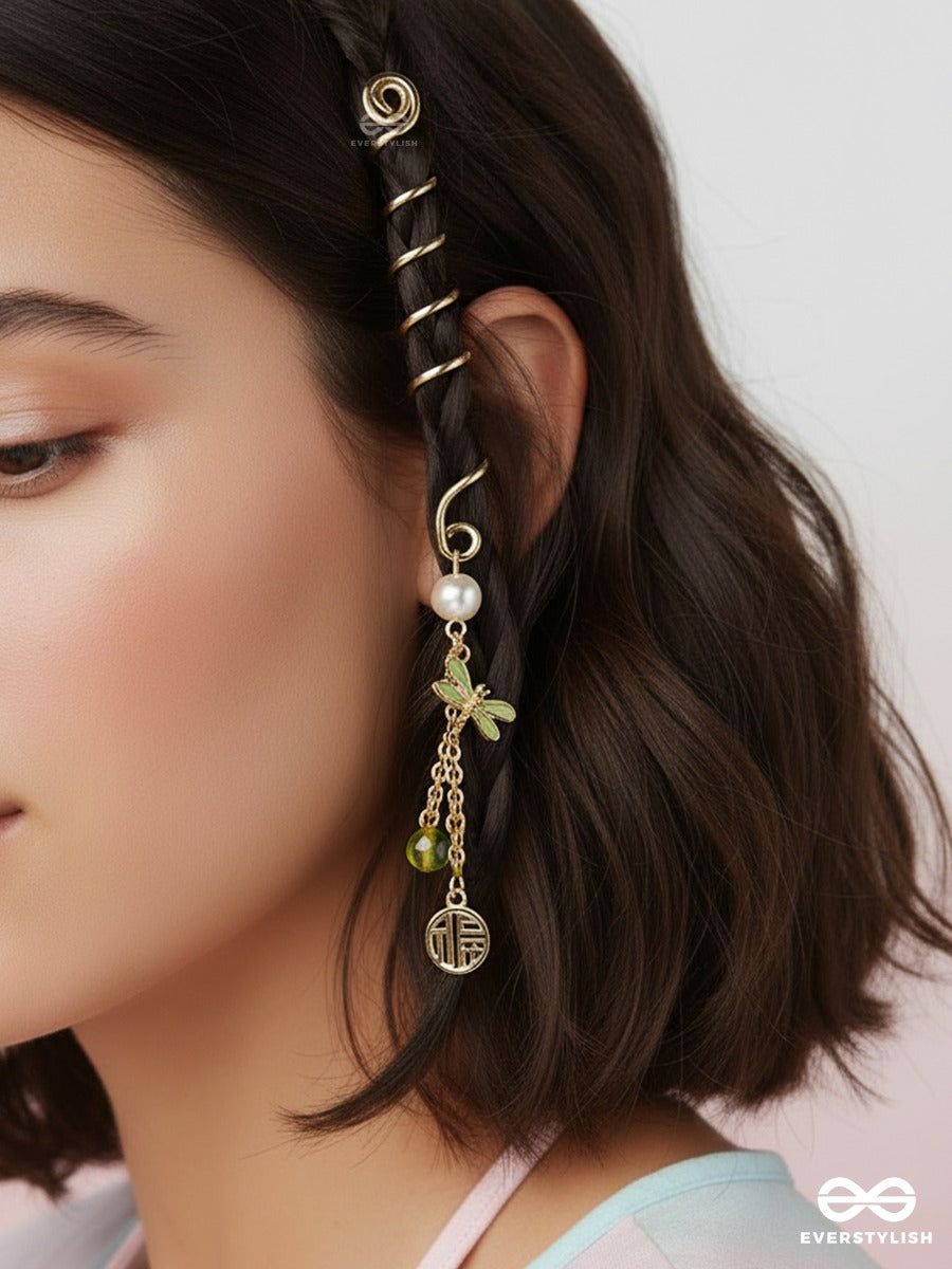 Matcha Shimmer – Minimal Braidlet With Green Stone Accents