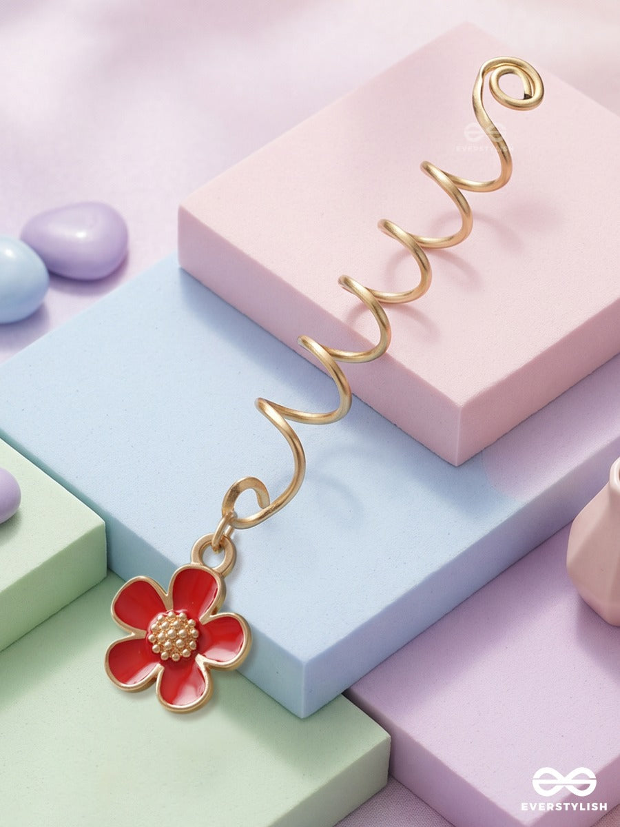 Berry Bloomlet – Soft Girl Braidlet With Red Flower Accent