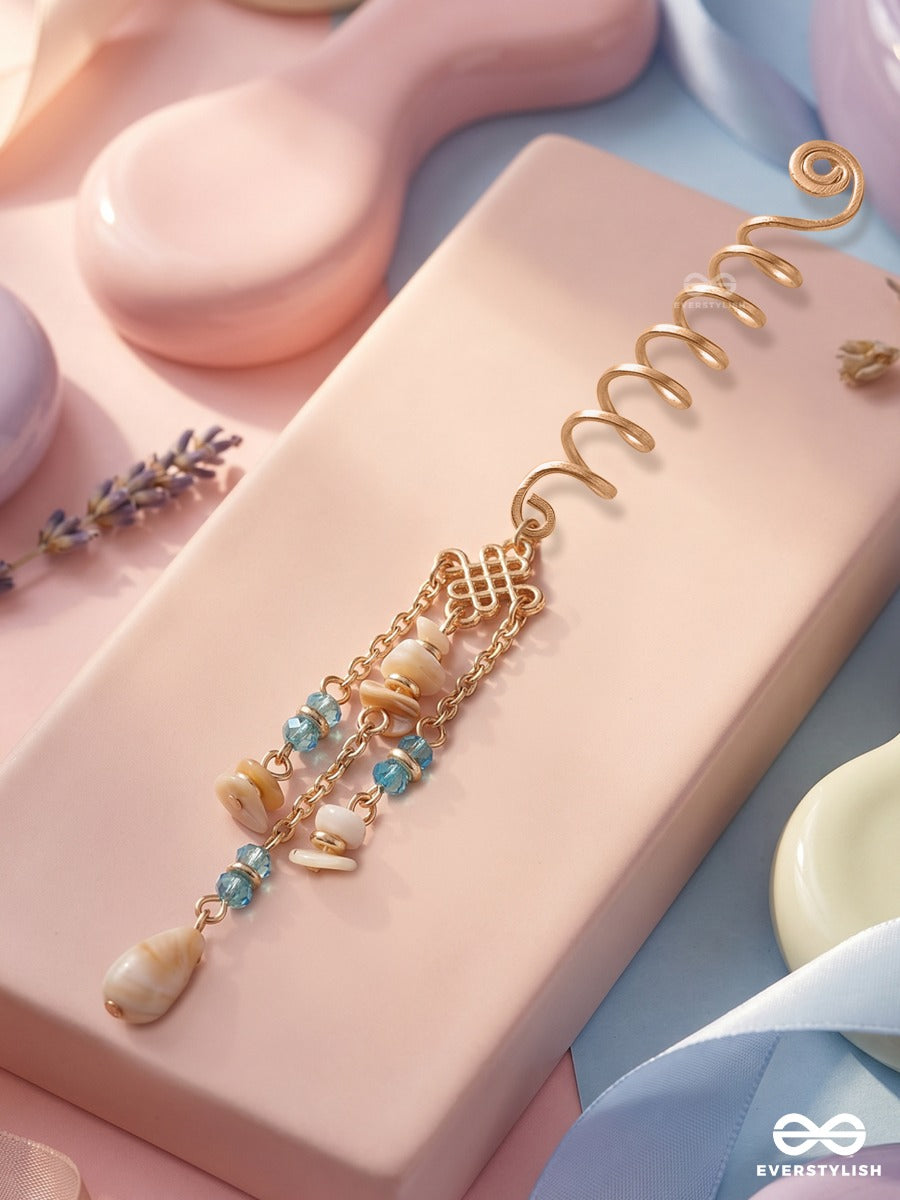 Seaflare Twirl – Golden Braidlet With Ocean Drop Charms