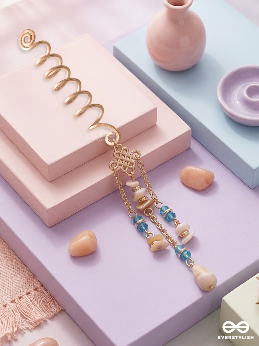 Seaflare Twirl – Golden Braidlet With Ocean Drop Charms