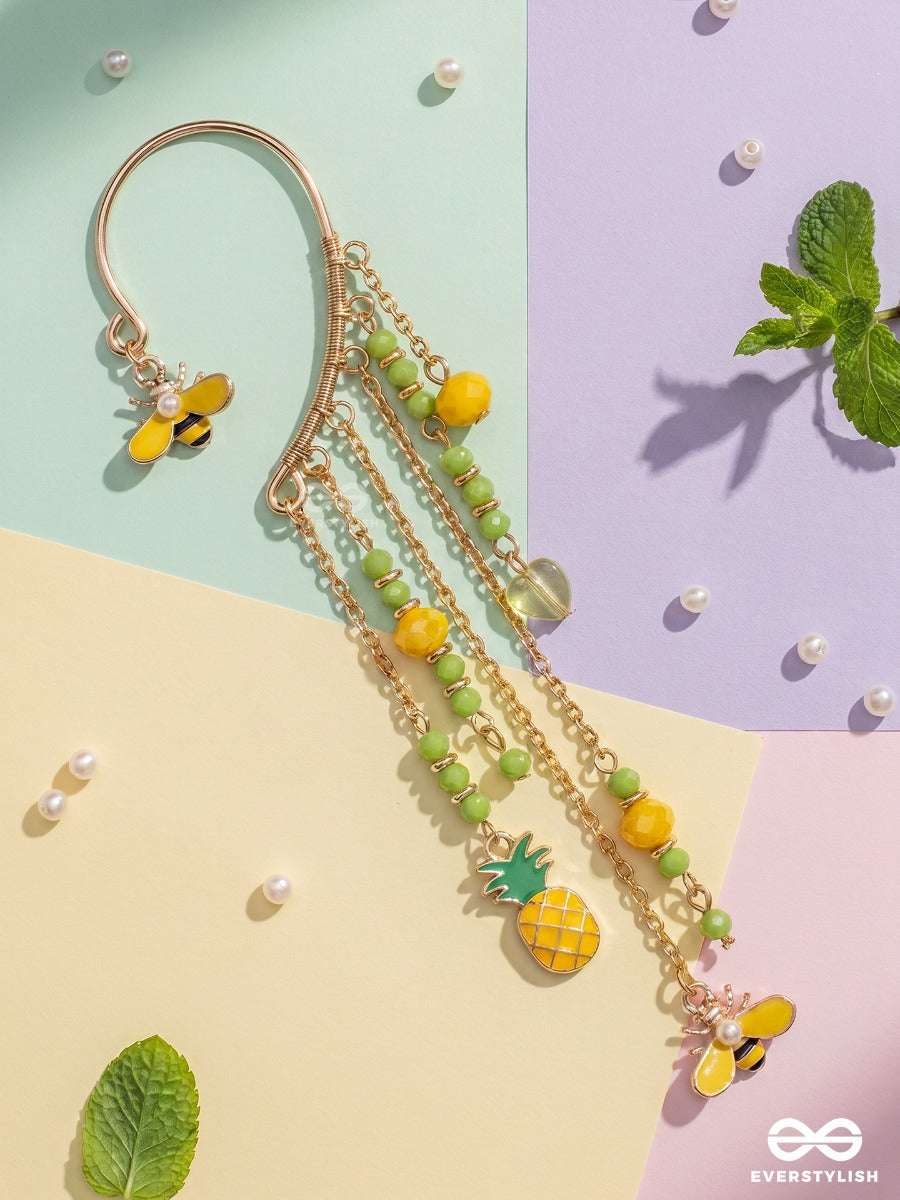 Tropic Twinkle – Dangling Earcuff With Tropical Drop Charms