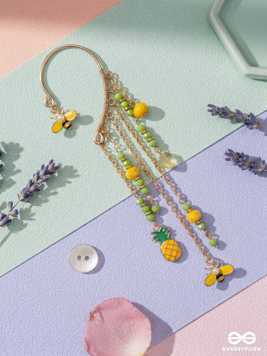 Tropic Twinkle – Dangling Earcuff With Tropical Drop Charms
