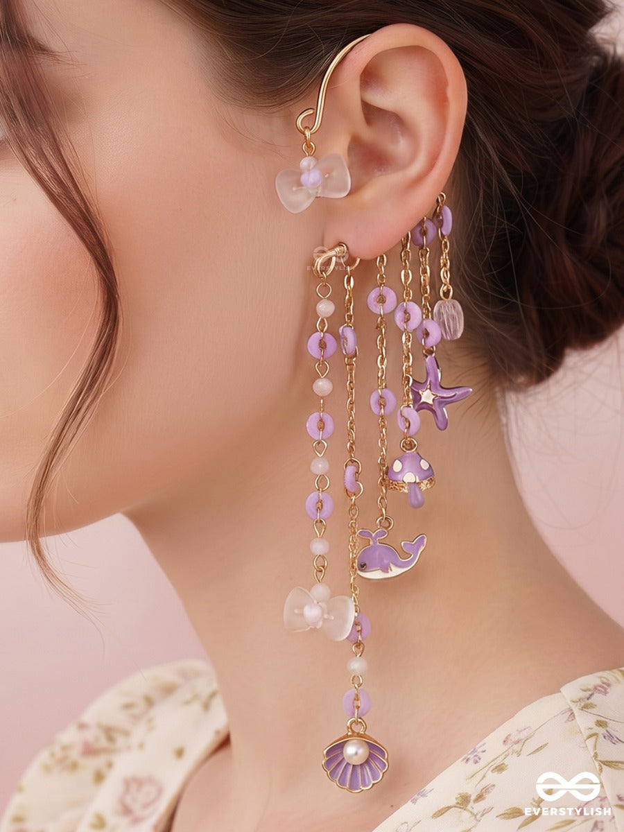 Starfish Sparkle – Chain Earcuff With Ocean Charms