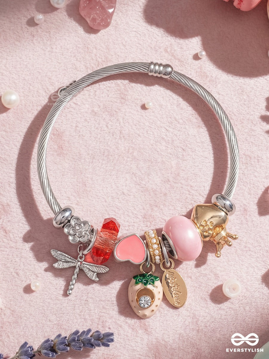 Rosy Trinkets – Dangling Pastel Charm Bracelet