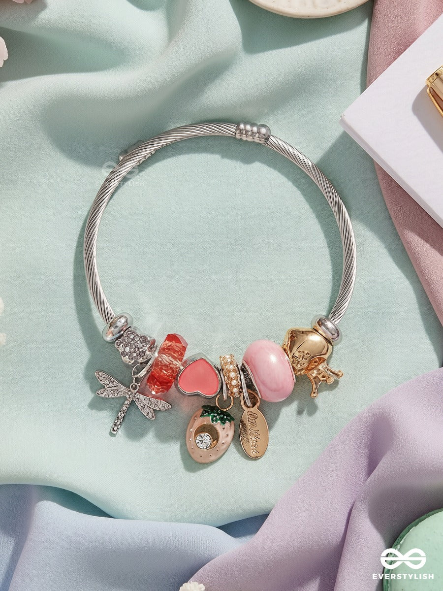 Rosy Trinkets – Dangling Pastel Charm Bracelet