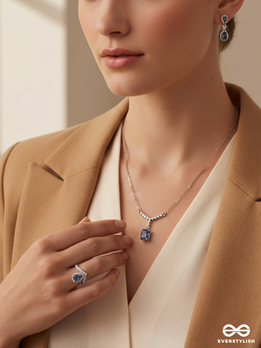 Icy Twinkle – Crystal Necklace, Ring & Earrings Set