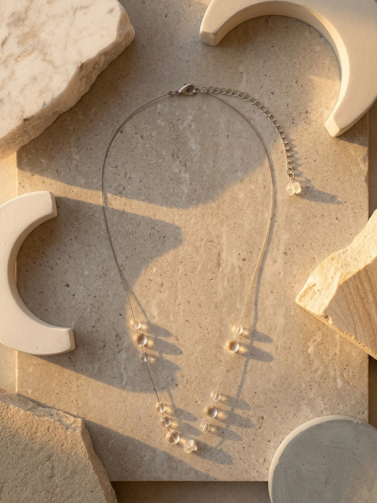 Rainlight - Dainty Clear Crystal Invisible-Style Chain Necklace