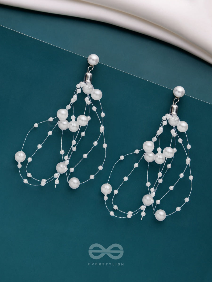 Precious Pearls Of Snow Dangling Earrings