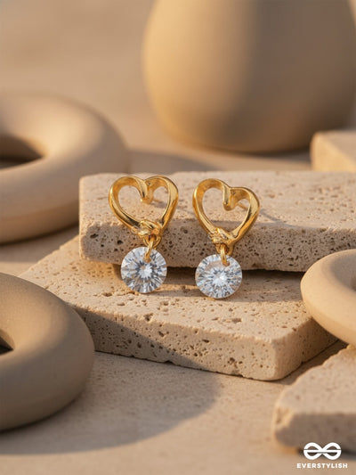 Entangled Heart Crystal Drop Earrings