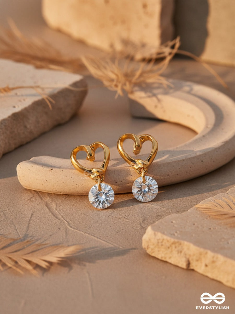 Entangled Heart Crystal Drop Earrings