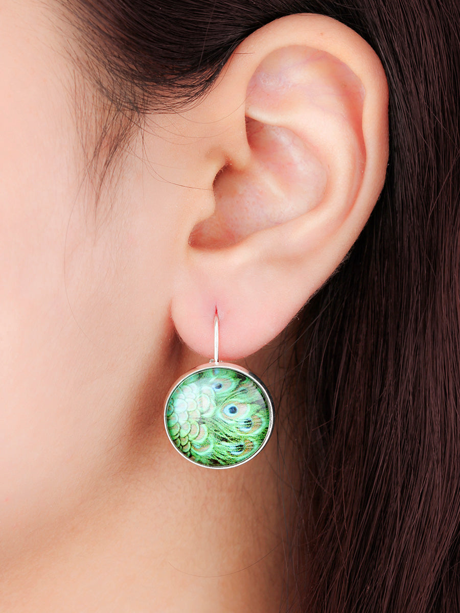 Little Pretty Peacock Button Danglers