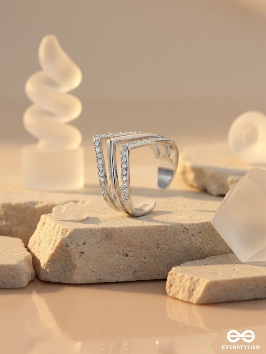 Leslie's Layered CZ Adjustable Ring (Silverette)