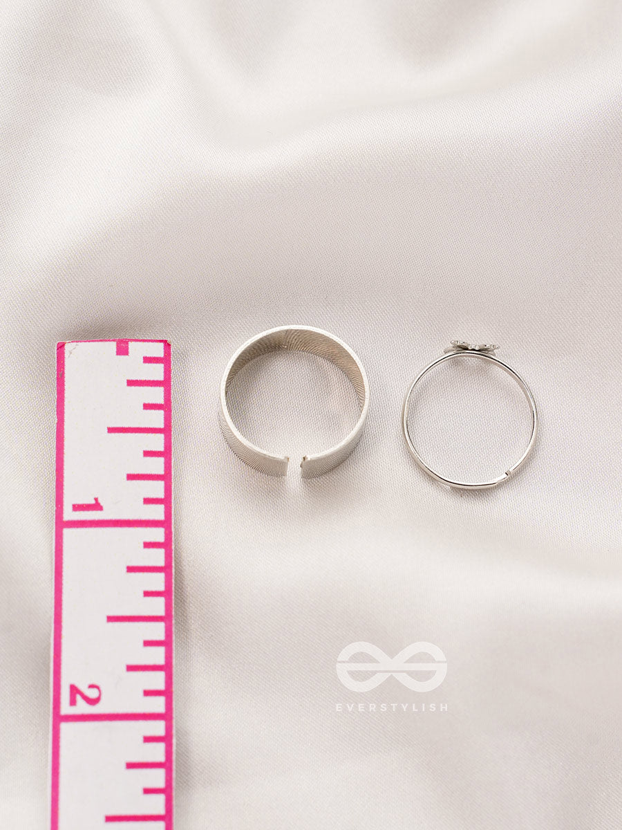 The Missing Moth- Set Of Two Silver Rings