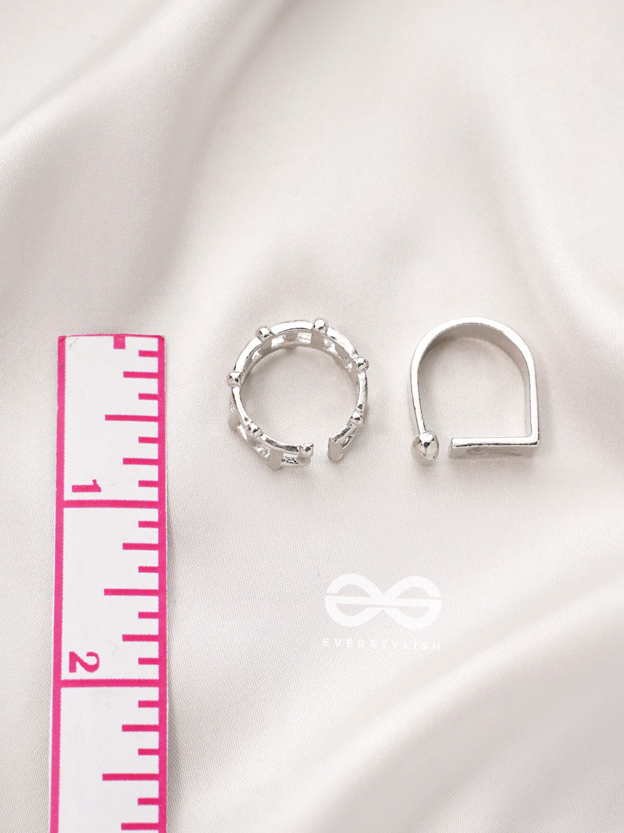 Twigs N Petal- Set Of Two Silver Rings