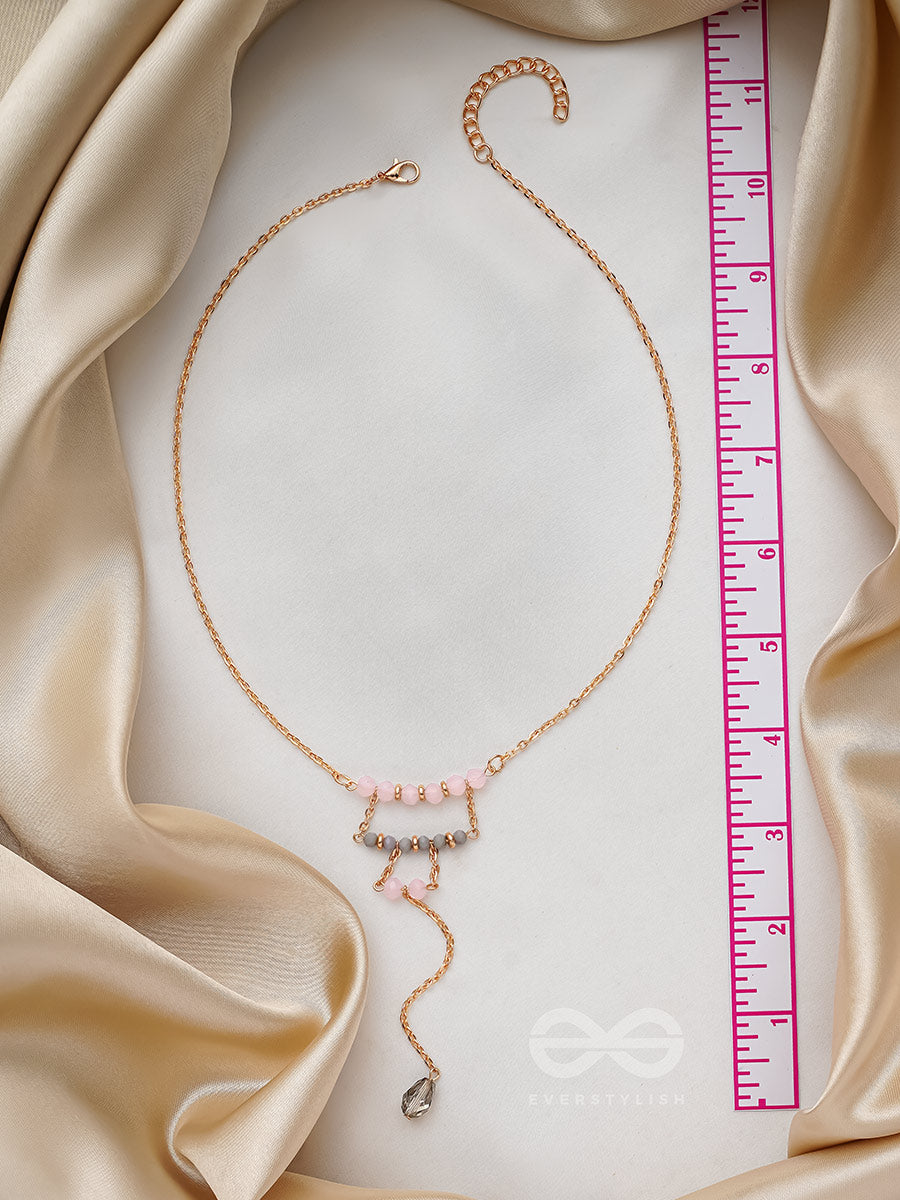 The Shimmering Raindrop- Golden Embellished Necklace With Anti-Tarnish Coating