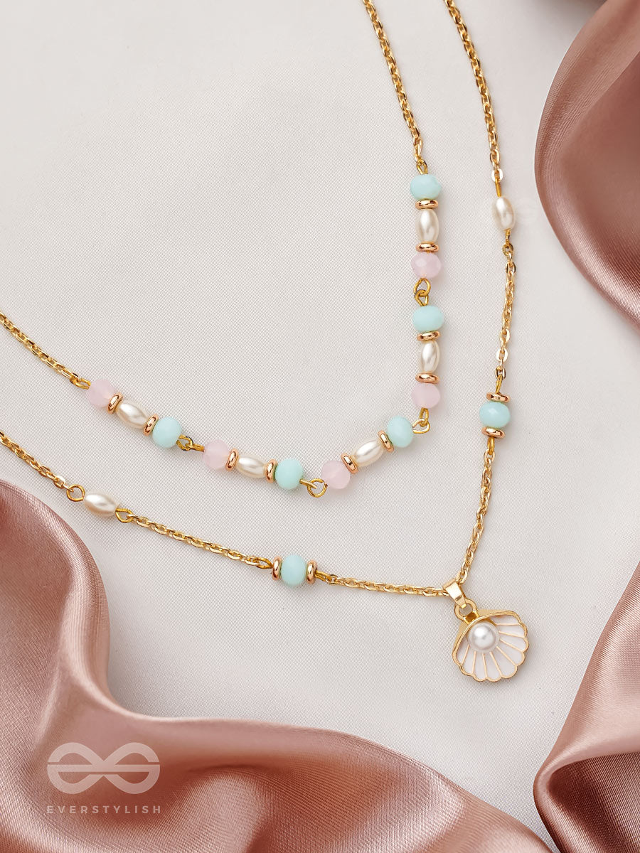The Sea-Nic Beauty- Golden Embellished Necklace With Anti-Tarnish Coating