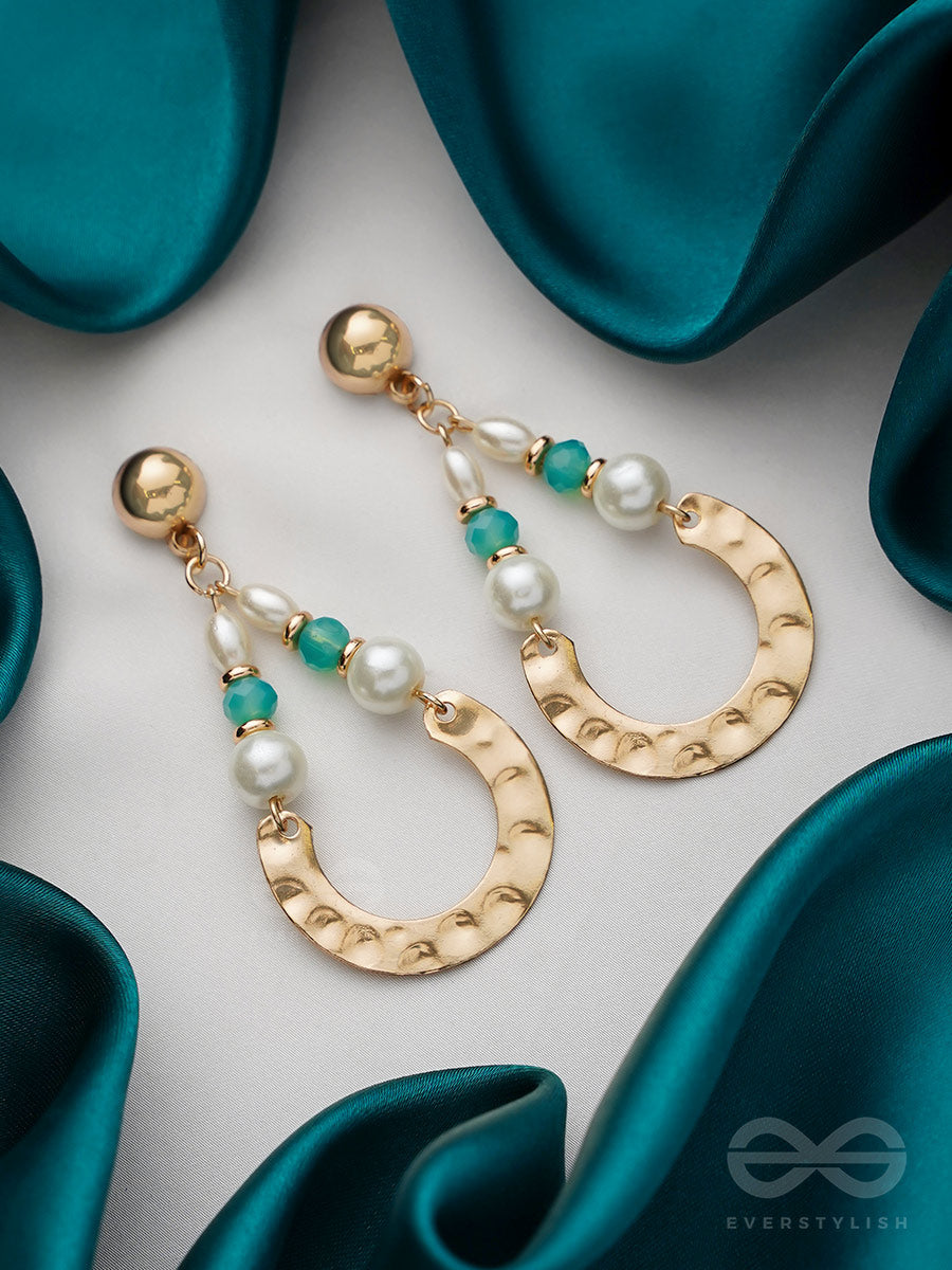 The Circle Of Light - Golden Embellished Earrings