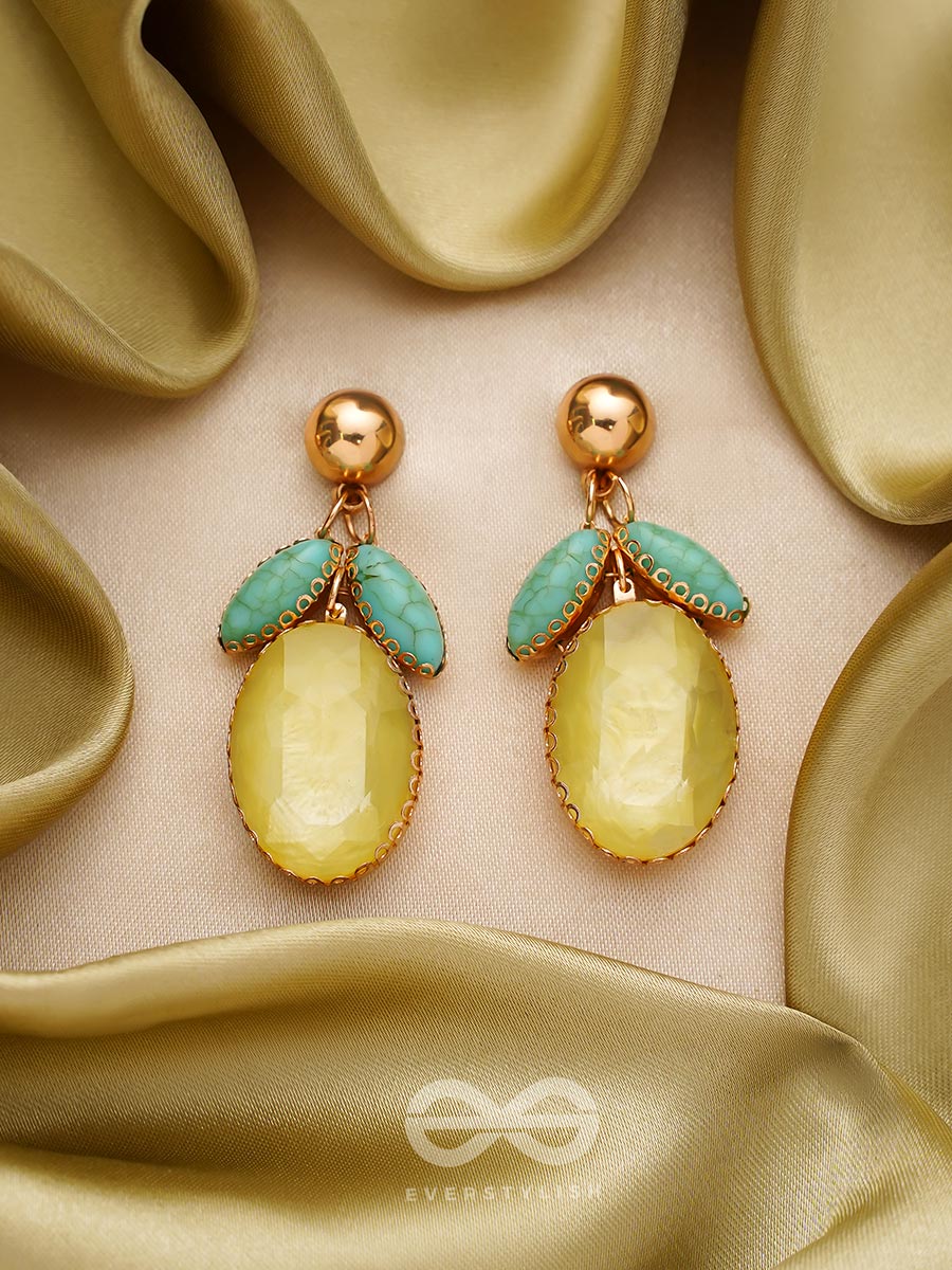 The Fruit Of Love- Golden Embellished Earrings