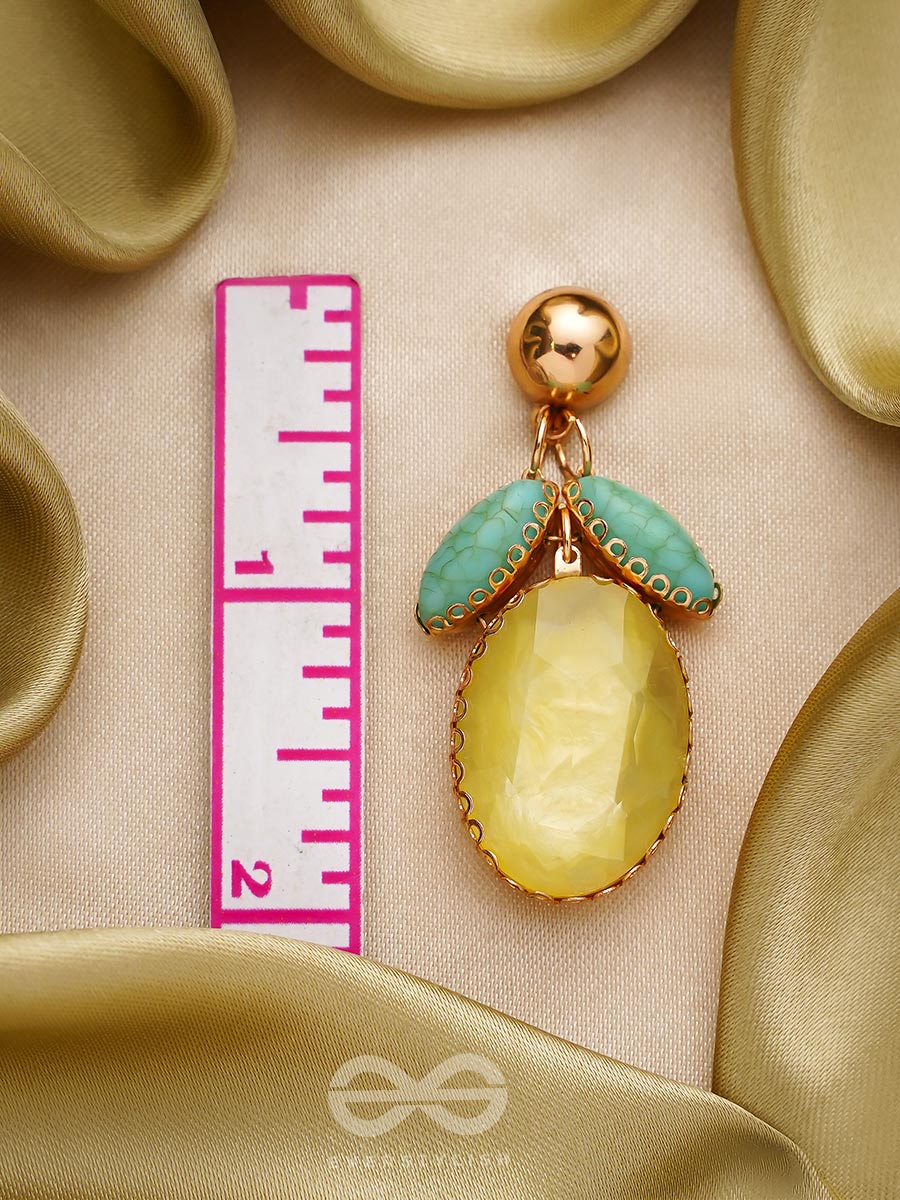 The Fruit Of Love- Golden Embellished Earrings