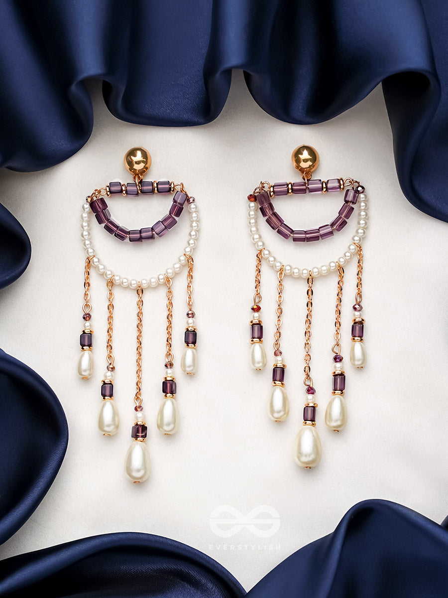 Cry For The Moon- Golden Pearl Earrings