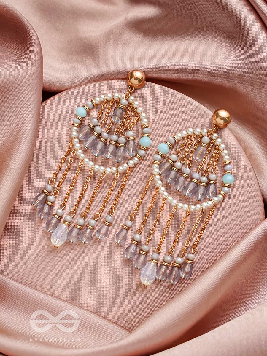 The Rain Of Stars- Golden Beads Earrings