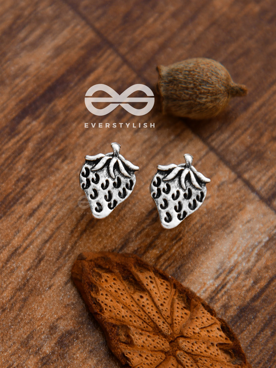 The Little Intricate Strawberries Studs - Tiny Trinket Earrings