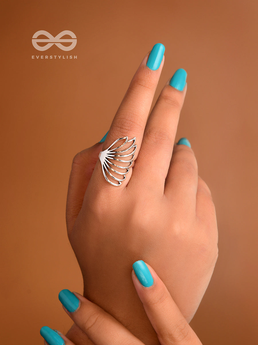 The Wing Feather Saga- Statement Silver Ring
