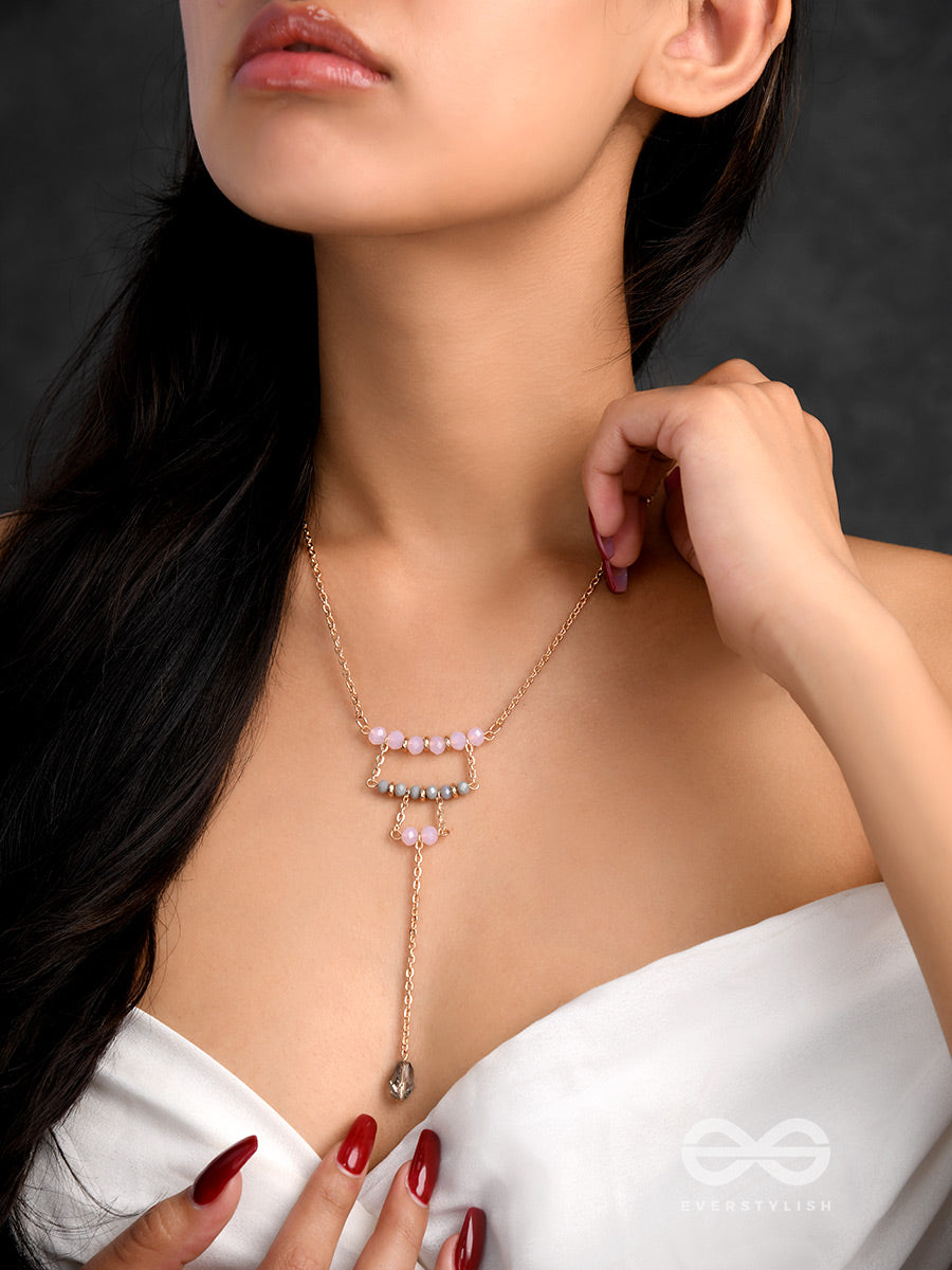 The Shimmering Raindrop- Golden Embellished Necklace With Anti-Tarnish Coating