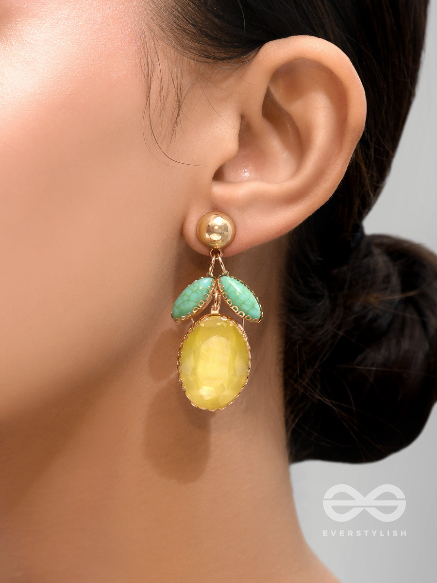 The Fruit Of Love- Golden Embellished Earrings