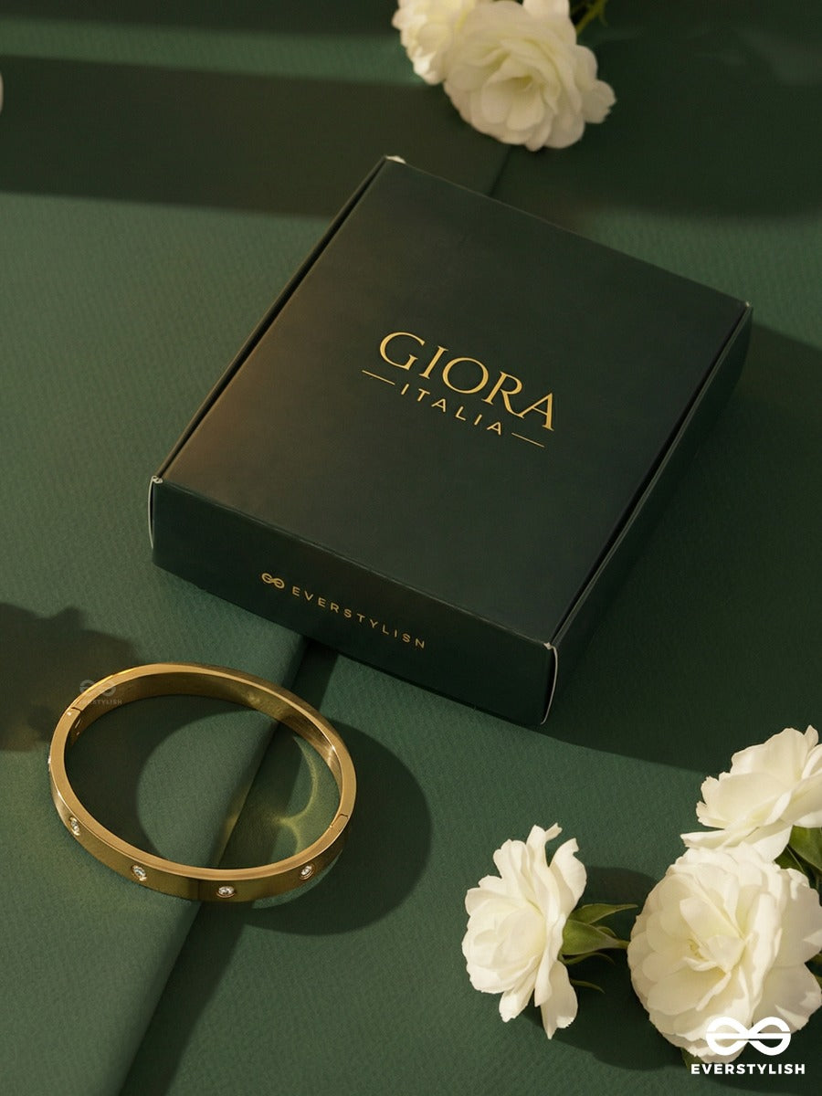 Giora Italia - Studded Aura –  Stainless Steel 18K Gold Plated Anti-Tarnish Stone Bracelet