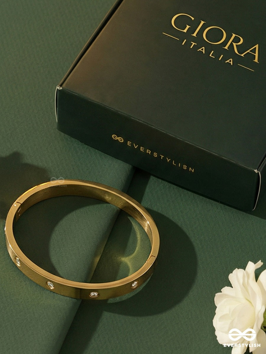 Giora Italia - Studded Aura –  Stainless Steel 18K Gold Plated Anti-Tarnish Stone Bracelet