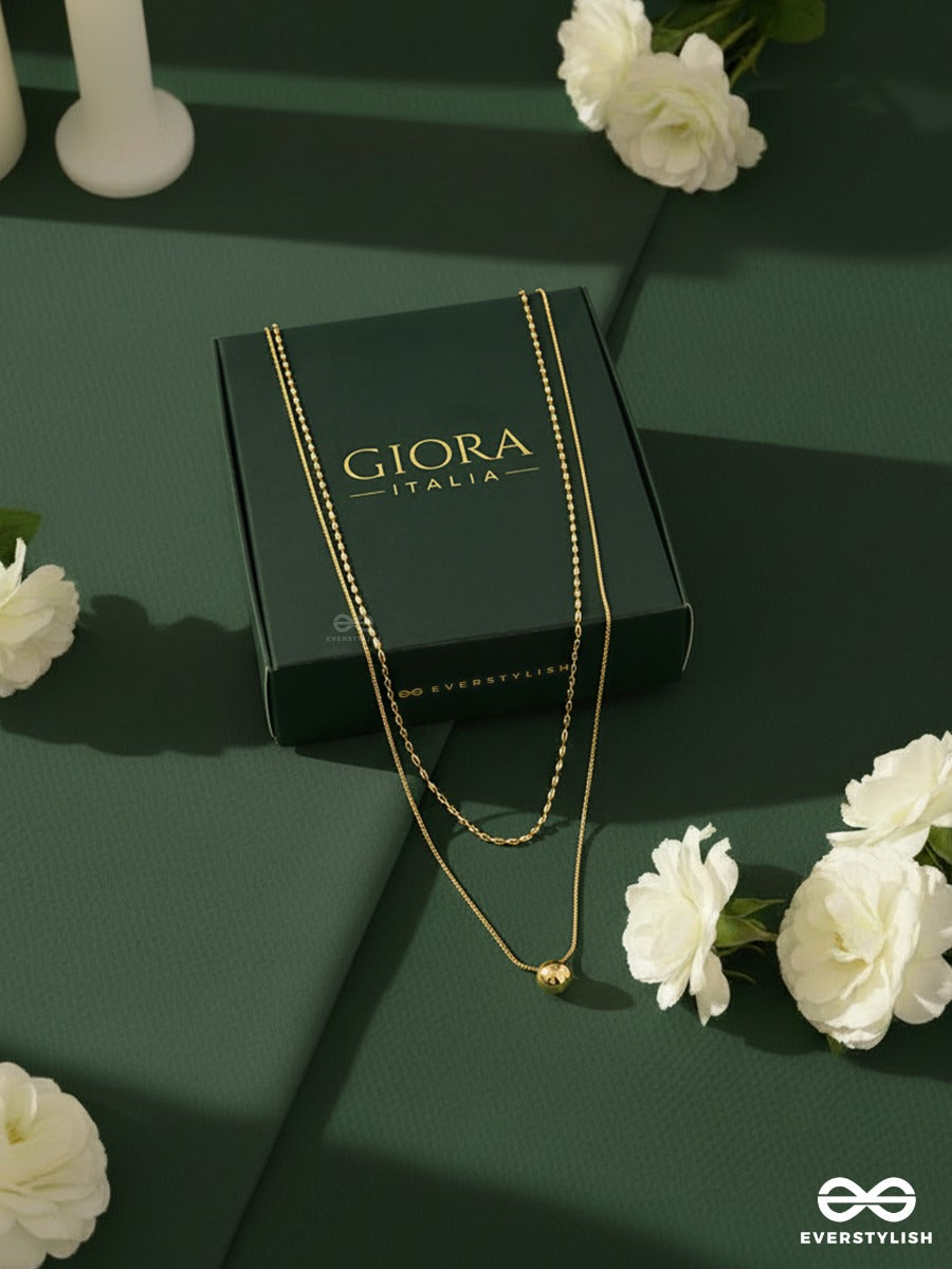 Giora Italia - Aurora Drop-  Stainless Steel 18K Gold Plated Anti-Tarnish Minimal Layered Necklace