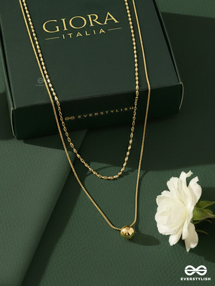 Giora Italia - Aurora Drop-  Stainless Steel 18K Gold Plated Anti-Tarnish Minimal Layered Necklace