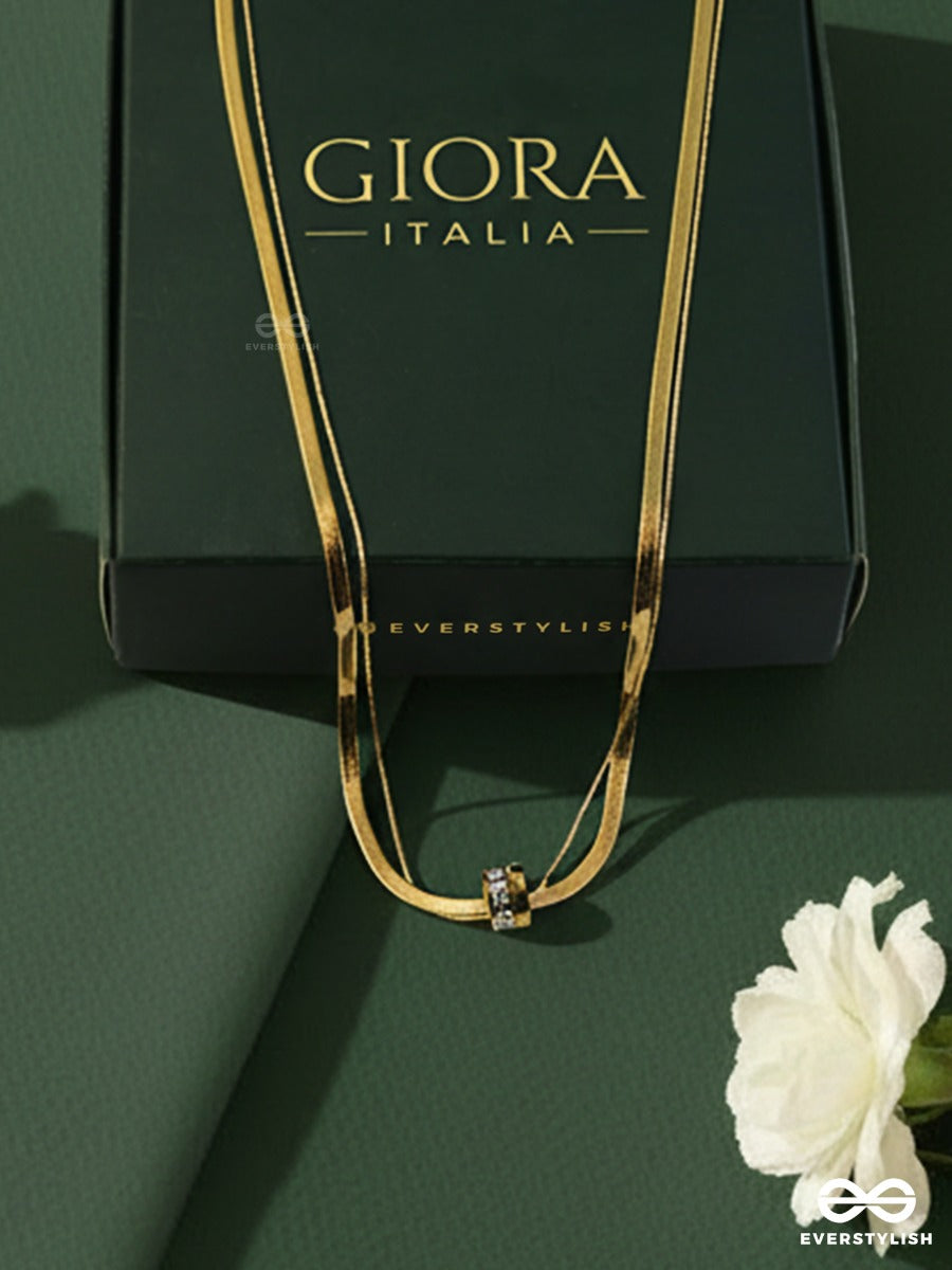 Giora Italia - The Twin Emphasis –  Stainless Steel 18K Gold Plated Anti-Tarnish Layered Necklace