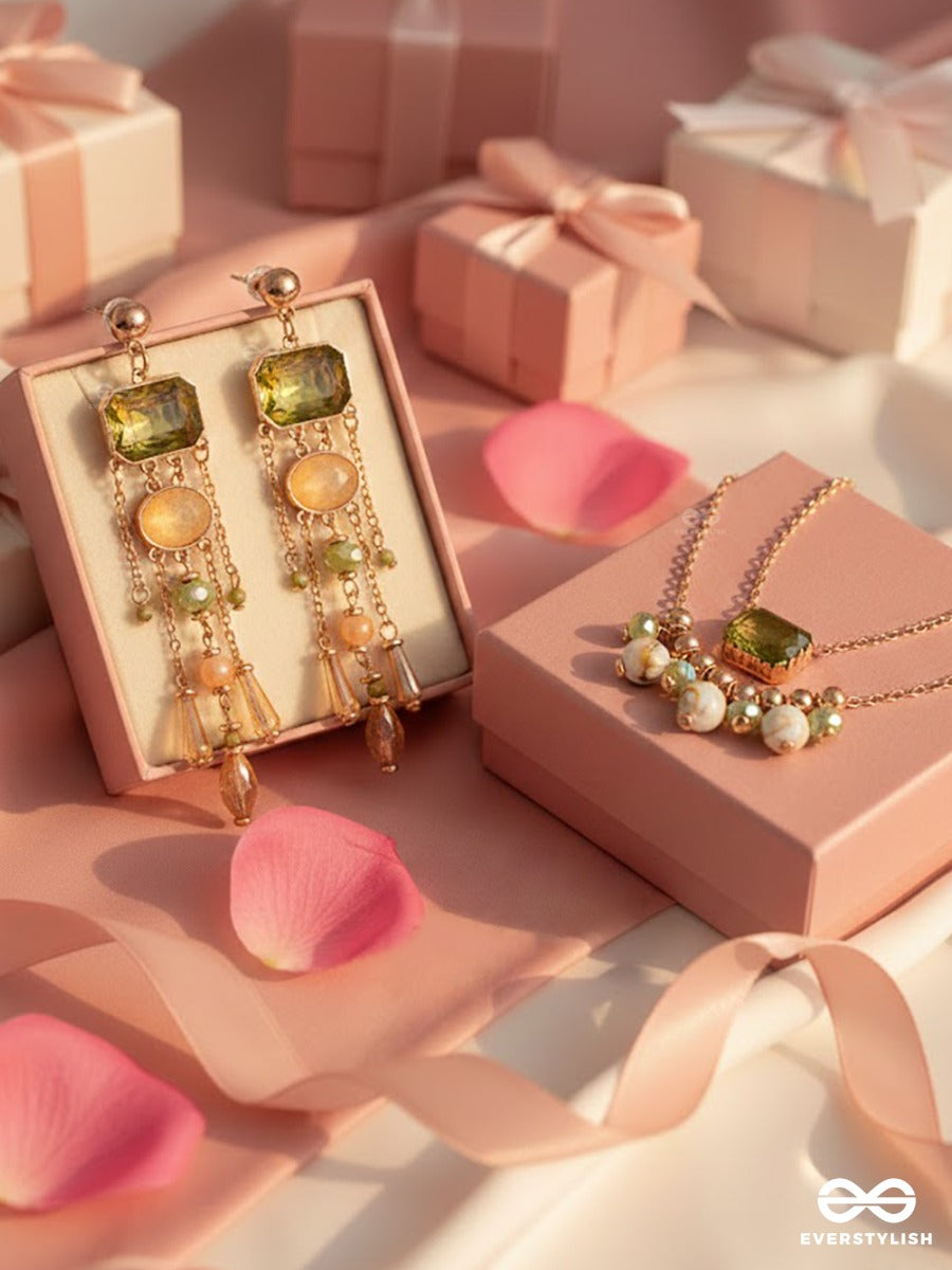 The Missie Life - Meadow Glow – Statement Earrings & Necklace Jewellery Set
